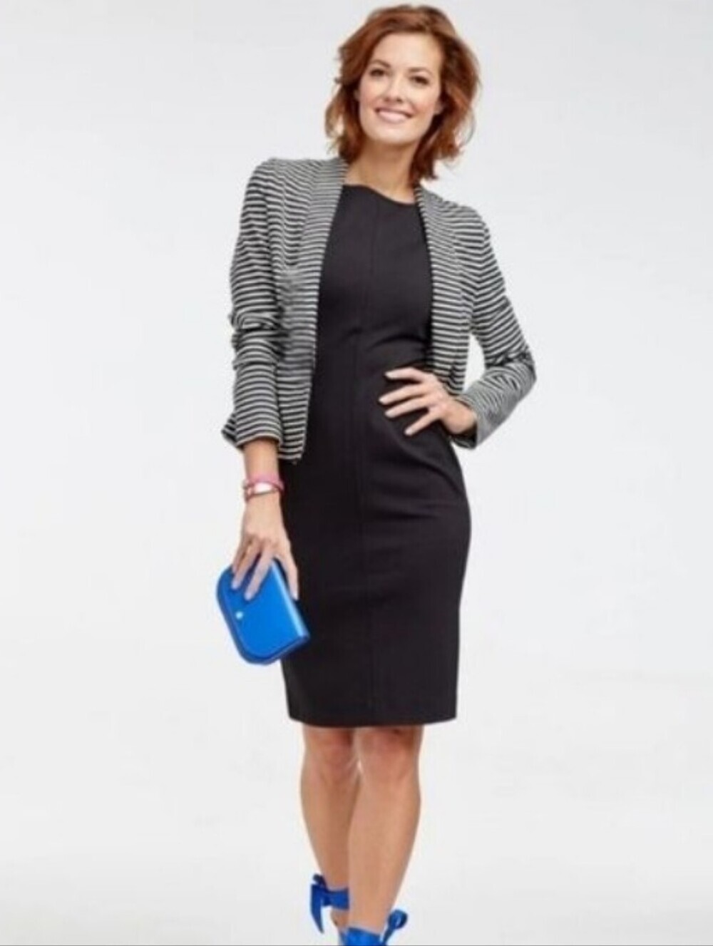 Cynthia Rowley Black And White Striped Blazer